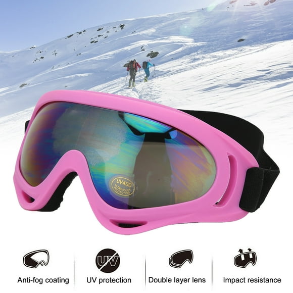 Gafas De Esqui, Gafas De Snowboard Deportes De Invierno Lente De TPU Visión Clara Protección UV Recubrimiento Antivaho Rosa Para Esquiar
