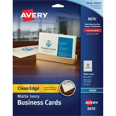 Avery True Print Clean Edge Business Cards, Inkjet, 2 x 3 1/2, Ivory, (Best Place To Get Business Cards Printed)