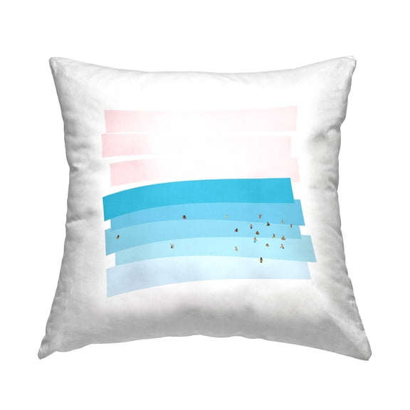 Stupell Industries Abstract Beach Scene People Swimming Geometric Shapes Design by Make Much Studios Throw Pillow