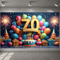 thumbnail image 5 of Golden Glitter 70th Birthday Banner Colorful Balloons Display Firework Design Gift Box Decor Birthday Party Backdrop for 70th Birthday Party Indoor Celebration Family Gathering, 5 of 9