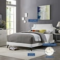 thumbnail image 6 of Corene Full Vinyl Platform Bed with Round Splayed Legs White, 6 of 7