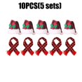 thumbnail image 1 of Lote de fundas navideñas para botellas de vino, sombreros rojos de Navidad, bufanda, adorno para el hogar, vajilla de fiesta, suministros de decoración, 2024, 1 of 4