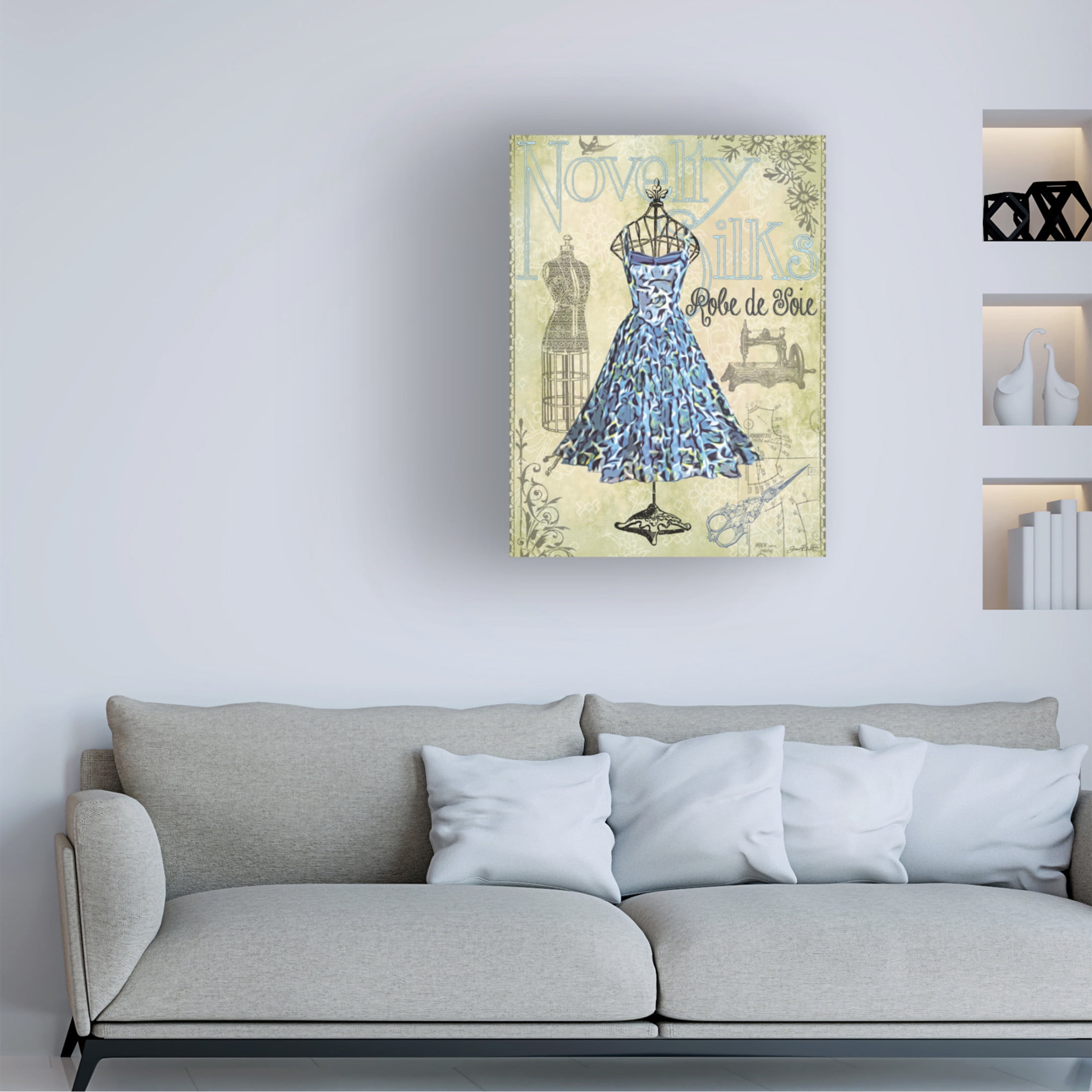 Canvas Wall Art - Jean Plout 'Dress Shop B' Wall Art for Living Room, Bedroom, or Office Décor by Trademark Fine Art - 35 x 47 Inches