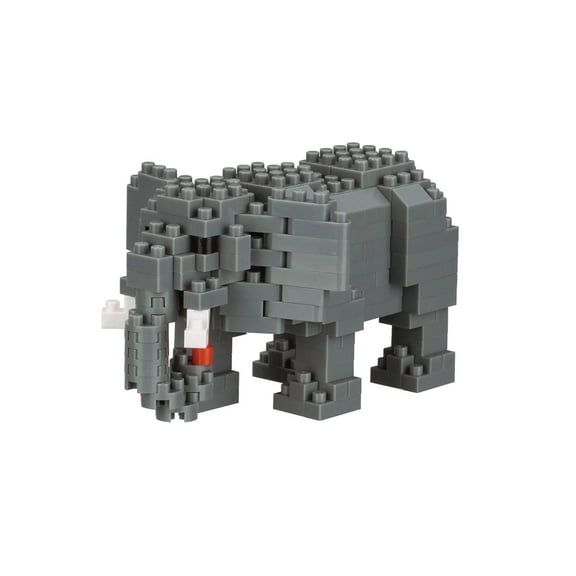 Nanoblock Child and Adult Grey Animals - African Elephant,Collection Series Age 12