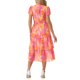 thumbnail image 3 of INSPIRE CHIC Vestido Midi de Manga Corta con Volantes y Capas en Color Rosa Fucsia, 3 of 6