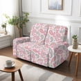 thumbnail image 7 of TSOVTHRID Pink Bohemia Leaf Print Loveseat Recliner Cover, 6-Piece Reclining Loveseat Covers with Elastic Bottom Sofa Furniture Protector for Pet Dog, 7 of 7