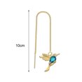 thumbnail image 6 of Grofry 1 Pair Women Threader Earrings Rhinestones Hummingbird Pendant Dangle Earrings Elegant Tassel Charm Long Earrings, 6 of 8