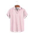 thumbnail image 6 of hoksml Men's Plaid Short Sleeve Camp Collar Button Down Shirts, Regular Fit Breathable Casual Tops for Beach Daily Vacation, 6 of 7