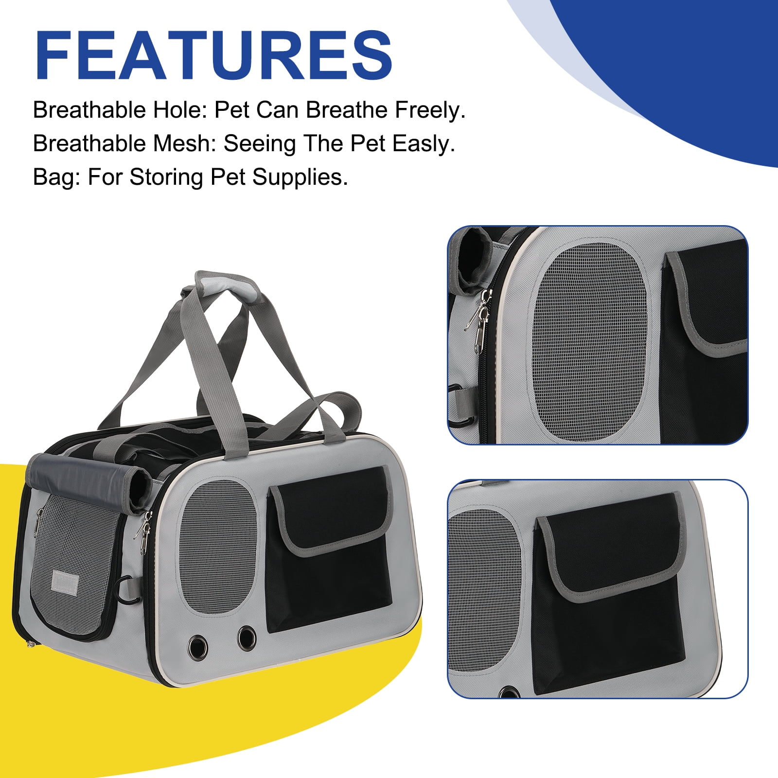 Uxcell Expandable Pet Portable Travel Backpack Carrier for Little Cat Pet Dog, Black