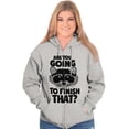 thumbnail image 4 of Cute Raccoon You Going to Finish That Unisex Fleece Graphic Zip Up Hoodie Brisco Brands 2X, 4 of 5