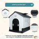 thumbnail image 4 of Casa Térmica para Perros de Raza Grande con Piso Elevado | Plástico Reforzado Impermeable con Protección UV | Puerta Metálica Abatible y Techo con Drenaje Rápido | Gris, 4 of 7