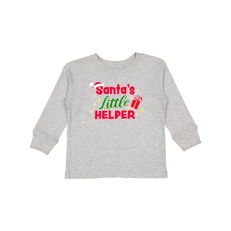 

Inktastic Christmas Santas Little Helper with Sparkles Gift Toddler Boy or Toddler Girl Long Sleeve T-Shirt