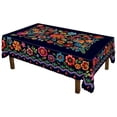 thumbnail image 5 of Mexican Floral Tablecloth With Embroidery Details Polyester Fabric For Dining And Home Decor In Multiple Sizes, 5 of 7