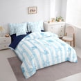 thumbnail image 2 of Erosebridal Girls Blue Ribbon Bow Twin Bedding Sets 7-Piece,Ocean Seashell Starfish Bedding Comforter Set for Teens Women,Navy Blue Reversible,Ultra Soft Home Decor, 2 of 6