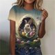 thumbnail image 1 of Haivin Women's Pullover Round Neck T-Shirt Casual Lightweight Shirt Fashionable and Cute Letter Printed Short Sleeved Shirt, 1 of 5