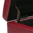 thumbnail image 3 of Cosmopolitan 34 inch Wide Storage Ottoman in Red Vegan Leather, 3 of 7
