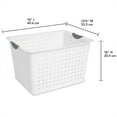 thumbnail image 3 of Sterilite Deep Ultra Plastic Storage Baskets w/ Handles, White, 36 Pack, 3 of 7