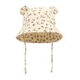 thumbnail image 4 of YHAJDS Kids Summer Beach Hat Print Cotton Breathable Toddler Bucket Hat with Bow, 4 of 5
