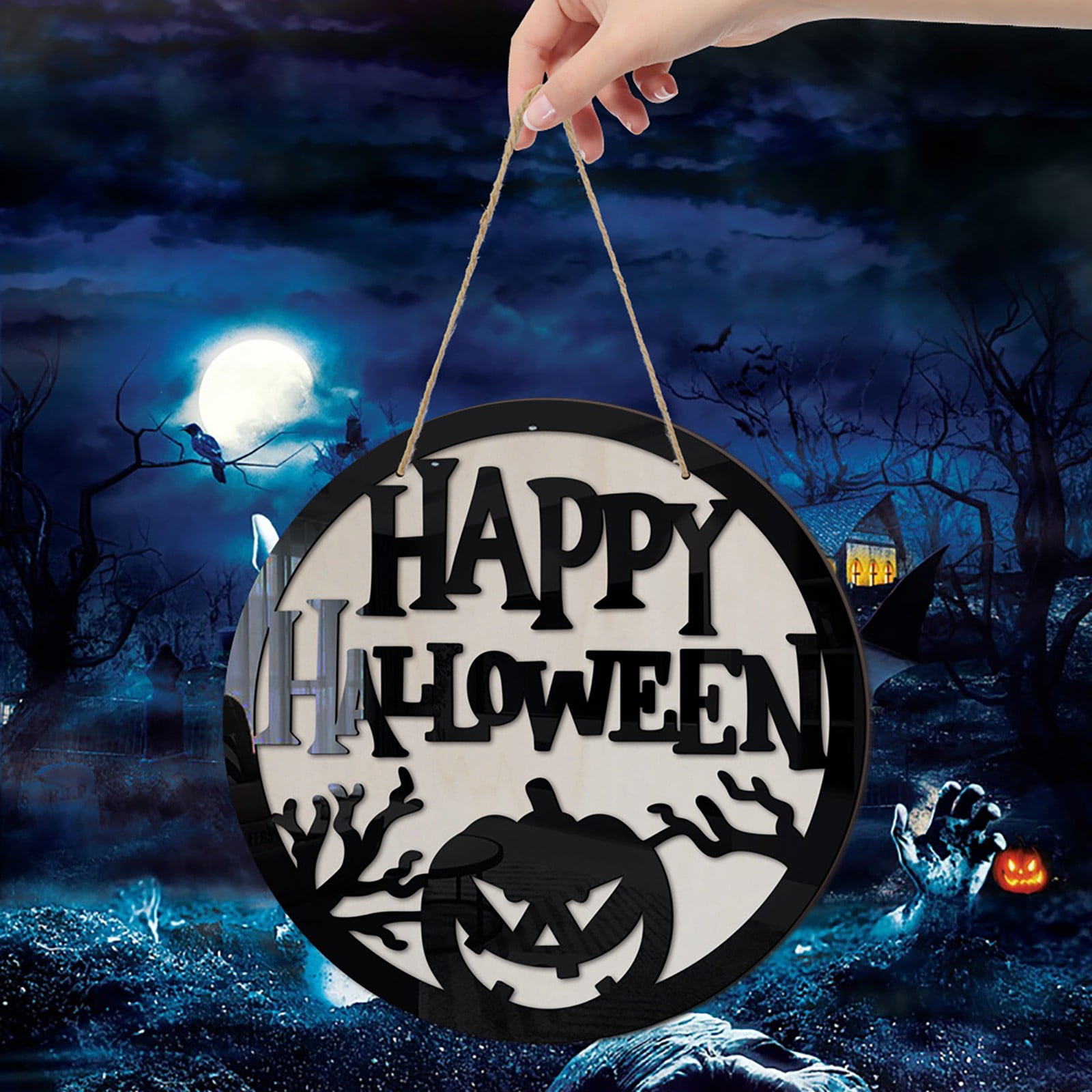 Costway Halloween Inflatable Stacked Pumpkins With LED Lights Blow Up