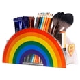 thumbnail image 3 of Portalápices de arcoíris de escritorio con dibujos animados creativos y bonitos para niños, caja de almacenamiento multifuncional, barril de acrílico para bolígrafos, 3 of 3