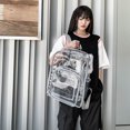 thumbnail image 3 of Sac à Dos Transparent pour Femmes, Style Preppy, Grand Format (Noir), 3 of 6