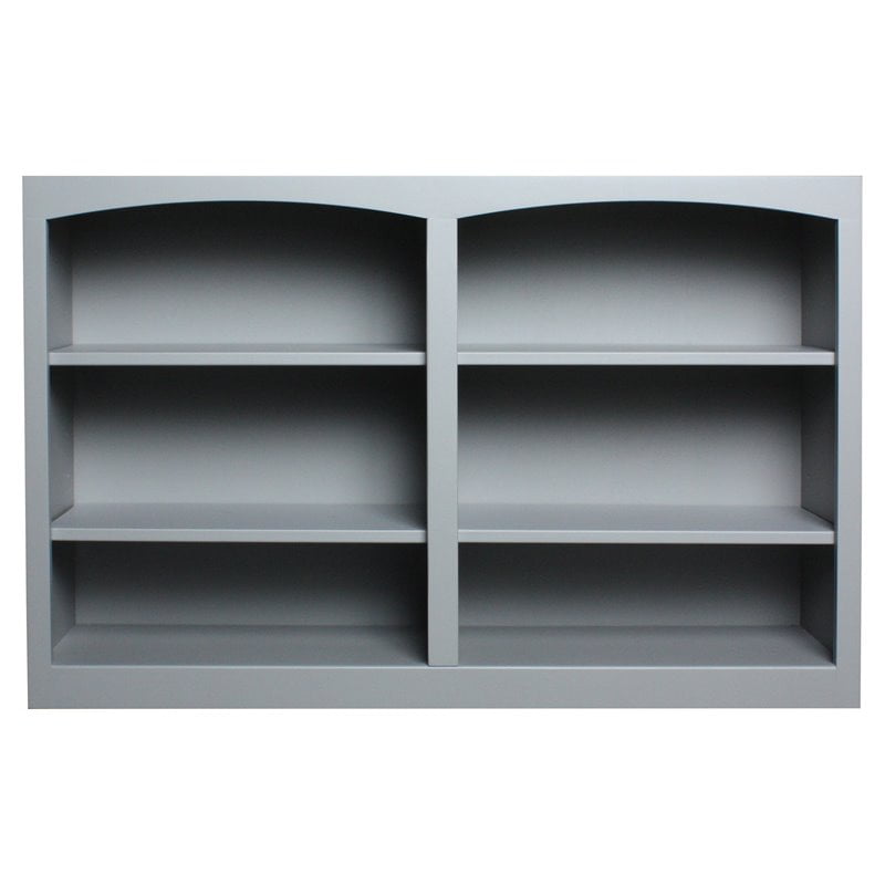 Coder Crossing 30" x 48" Traditional Pine Wood Bookcase in Storm Gray