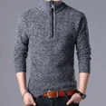 thumbnail image 5 of Ropa para hombre, jerseys con cremallera, suéteres de punto con cremallera para hombre, cuello sin capucha, cuello cálido, primavera y otoño, coreano, X Overfit Fun AS, 5 of 5