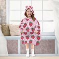 thumbnail image 7 of FORMRS Wearable Blanket Hoodie with Sleeves for Kids Cozy Flannel Sweatshirt, Cartoon Strawberry, 7 of 7