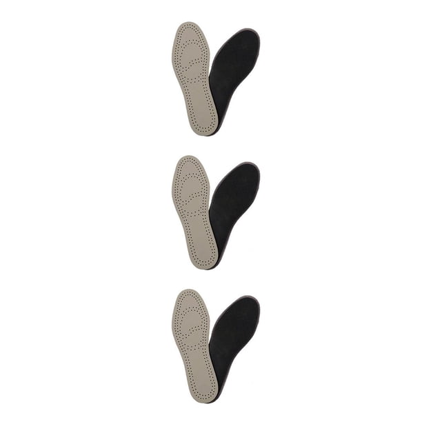 Sonducket Plantilla de cuero para zapatos, plantillas portátiles desodorantes absorbentes de golpes para interiores y exteriores, zapatos 37-38 3Conjunto