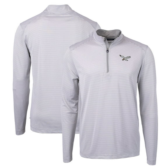 Men's Cutter & Buck  White Philadelphia Eagles Gridiron Classics Big & Tall Virtue Eco Pique Micro Stripe Recycled