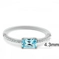 thumbnail image 2 of Luxe Jewelry Designs Stainless Steel Engagement Women's Ring with Sea Blue Cubic Zirconia - Size 6, 2 of 4