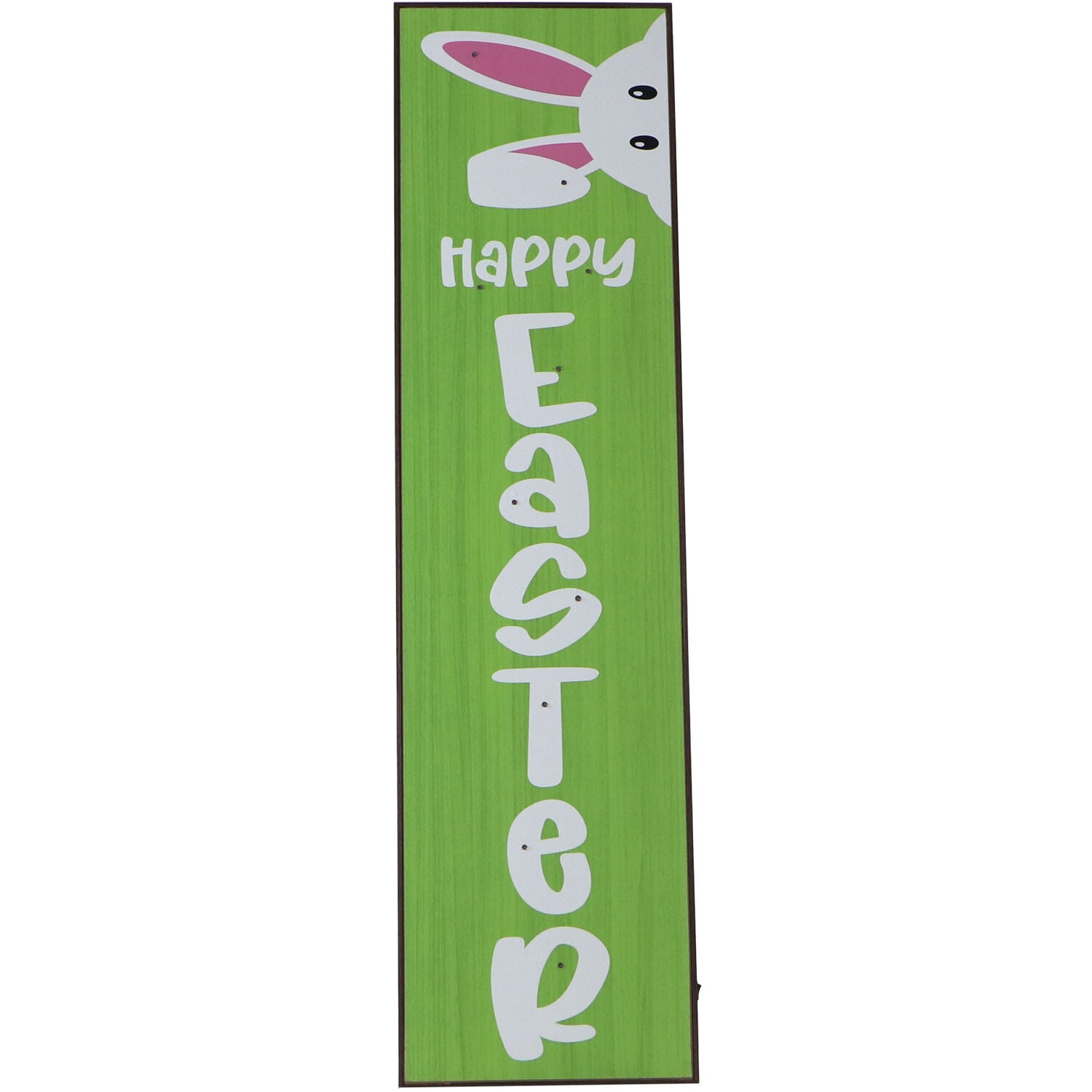 Fraser Hill Farm 45-in. HAPPY EASTER Porch Leaner Sign with Battery-Operated LED Lights, Festive Spring Decoration, Green