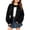 08#Black, variant on Girls Zip Up Cardigan Sweatshirt Long Sleeve Button Plain Tops School Girl Sweater Jacket Kids Fall Clothes