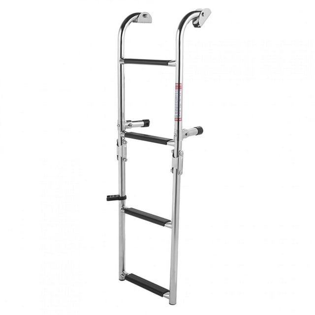 Swim Step, Telescoping Heavy Duty Welded Stainless Steel Construction Folding Ladder 4 Step For Marine Pontoon Boat For Swimming Pools Docks