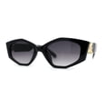 thumbnail image 1 of Womens Celtic Cross Motif Hinge Mod Geometric Cat Eye Sunglasses Black Gold Smoke, 1 of 4