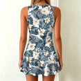thumbnail image 6 of Minjewel Women Independence Day Printed Split Tankini Swimsuit Vacation Bathing Suit, Green M, 6 of 6