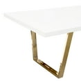 thumbnail image 6 of Mirage Rectangular Dining Table w/ White Lacquer Top and Polished Gold Metal Base by Diamond Sofa, 6 of 8
