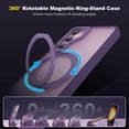 thumbnail image 3 of for Samsung Galaxy S24 Case with 360°Rotatable Magnetic Ring Stand, Compatible with Mag-Safe [Military Grade Drop Protection] Translucent Slim Phone Case for Samsung Galaxy S24,6.2",Purple, 3 of 14