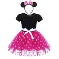 thumbnail image 6 of Jurebecia Girls Red Polka Dot Tutu Dress with Bow Headband, Baby Toddler Party Costume for Birthday & Cosplay (110 cm), 6 of 14