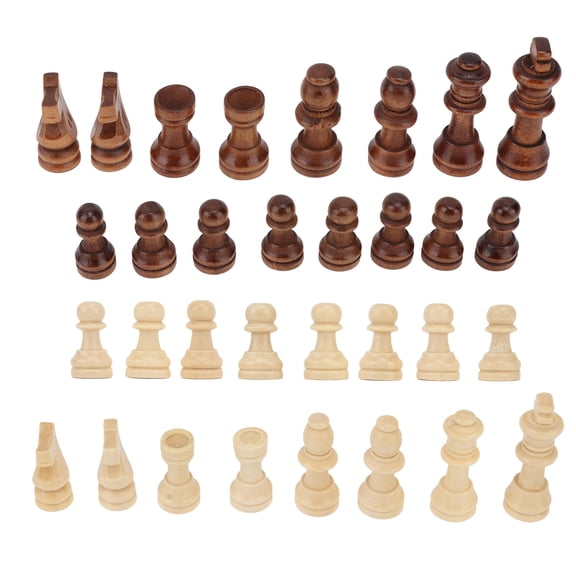Xirurus 32 Pcs Wooden Chess Pieces Replacement Set for Board Games, King Height 2.16 inches / 55 mm