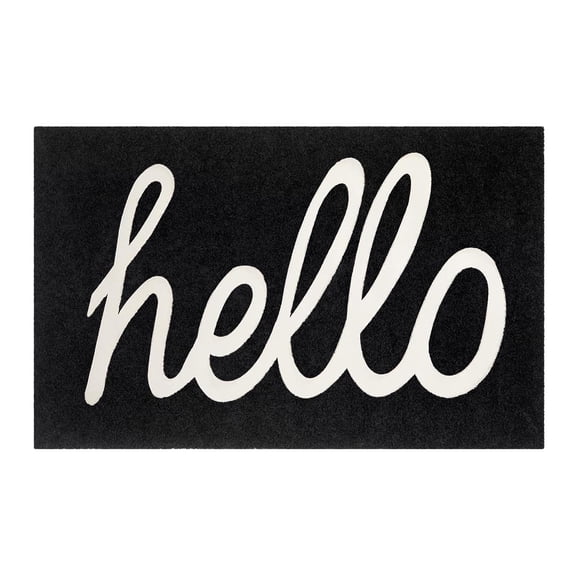 Welcome Door Mat with Non Backing, Durable Hello Front Door Mat for Indoor Outdoor Entrance Entryway(Black,40x60cm/16x24in)
