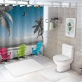 thumbnail image 7 of Fenyluxe Palm Tree Shower Curtain Set with Hooks, Polyester Fabric Bathroom Shower Curtain for a Cozy Atmosphere, Various Sizes Available 60"x72, 7 of 7