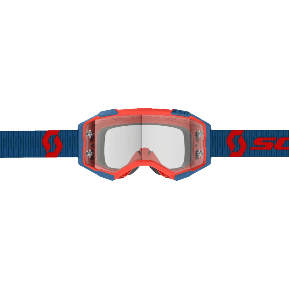 Scott Fury WFS MX Offroad Goggles Dark Blue/Neon Red w/Clear Lens