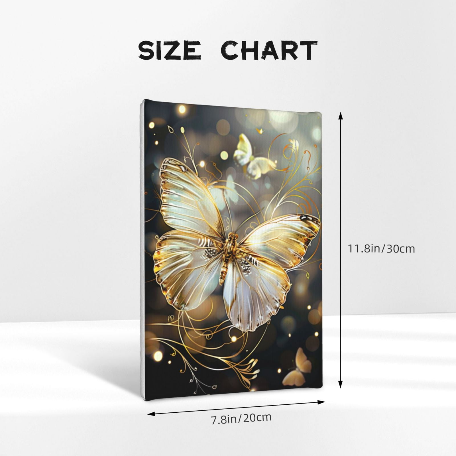 8x12 inch Paintings For Living Room Decor White Butterfly,Home Decor Living Room Accessory,Modern Style White Butterfly Canvas Prints,For Butterfly Enthusiast Gift,Bedroom,Study,Office,Yard