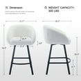 thumbnail image 3 of Zesthouse 26.4″ Swivel Bar Stools Set of 2, Sherpa Upholstered Counter Height Barstools with Barrel Arms & Backs, Modern Counter Stools for Kitchen Island, White, 3 of 15