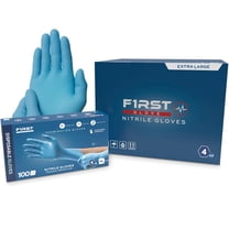 FIRST GLOVE 4 Mil Blue Nitrile Disposable Gloves - Food Safe Disposable Gloves, Disposable Cleaning Gloves, Micro Textured Gloves for Enhanced Grip, Latex Free Gloves Small 1000 Ct.