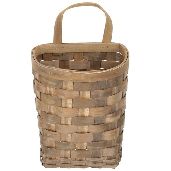 HERFIER Wall Hanging Woven Basket Multi-functional Flower Basket Spoon Chopsticks Storage Basket 7.47x6.68x5.31in