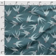 thumbnail image 2 of Soimoi Bird Print,Cotton Cambric, Quilting Fabric Sold by The Yard 42 Inch Wide, Medium Weight Cotton Fabric, SewingSupplies,Teal Blue, 2 of 5