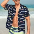 thumbnail image 5 of Lsque Sardine pattern Hawaiian Shirt for Men, Unisex Summer Beach Casual Short Sleeve Button Down Shirts-3X-Large, 5 of 9
