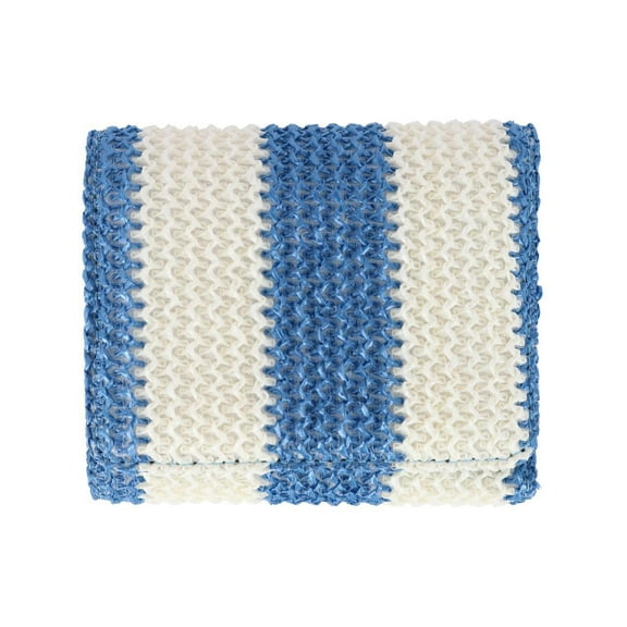 Buxton  Striped Straw Vegan Leather Medium Trifold (Women)